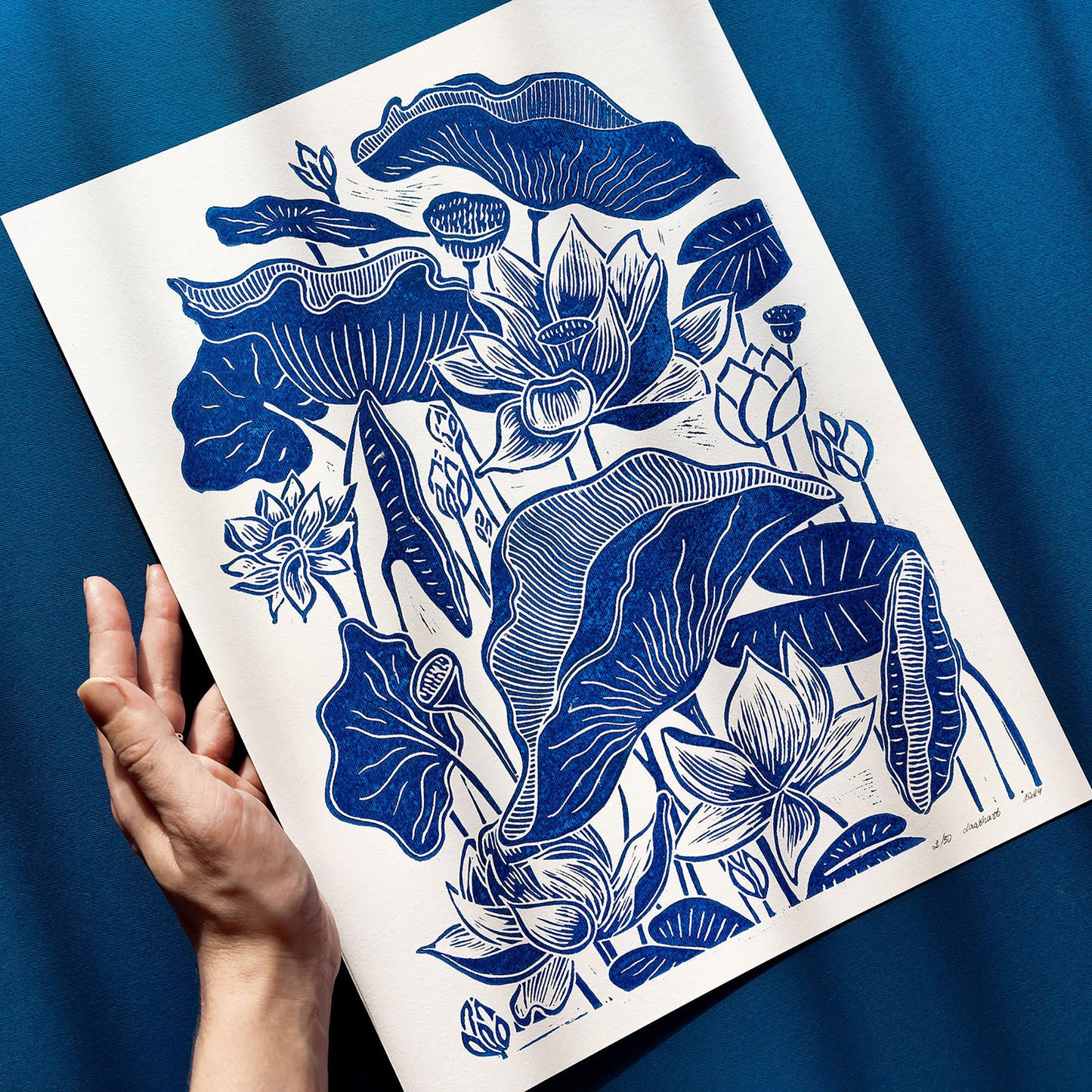 Blue lotus flower Linocut print Wall hanging art decor for Nature lover gift handmade gift for women, handmade gift for the home, grandmother gift, grandma gift, going away gift for coworker, godparent gift, godmother gift, girlfriend gift, gift for the home, gift for best friend female, foraged wall art, Flower wall art, Floral wall art, Farmhouse wall decor, farm kitchen wall art, farm decor, easter gift, dorm room decor