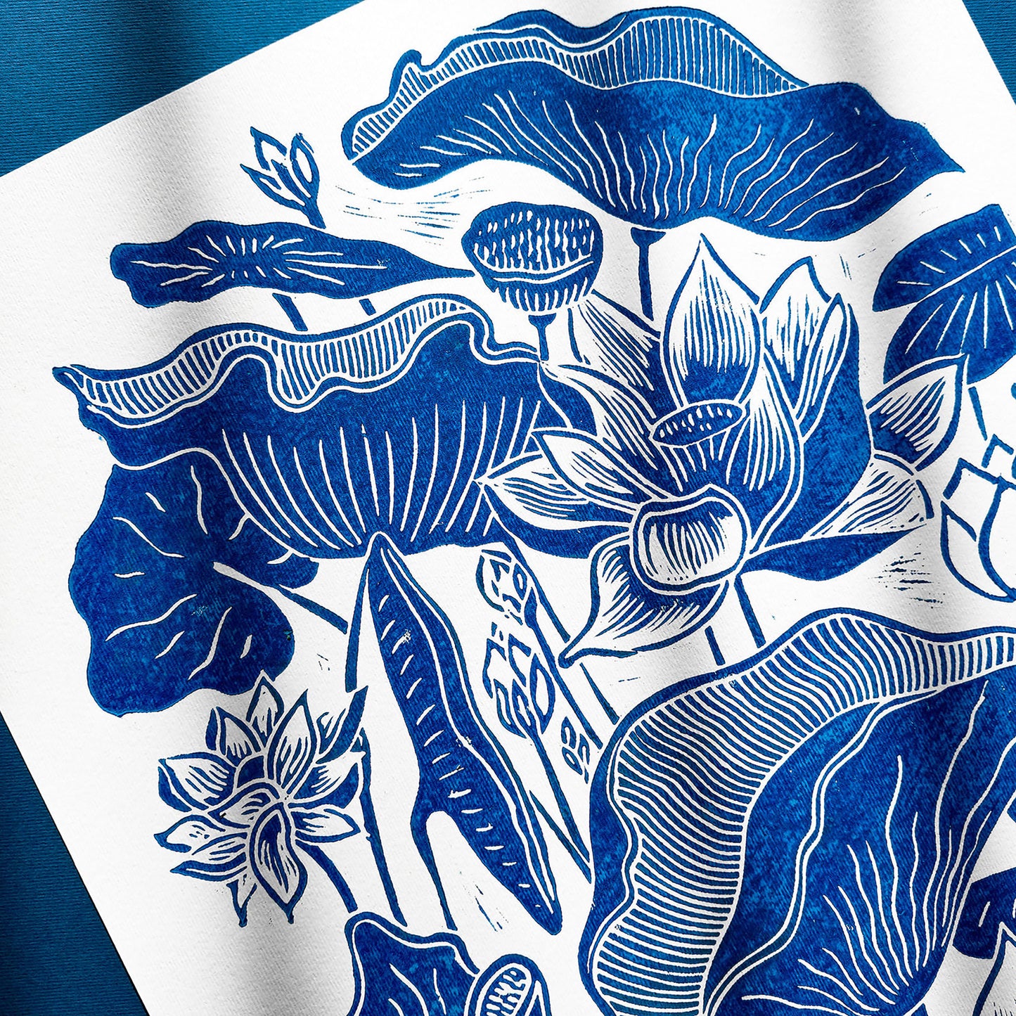 Blue lotus flower Linocut print Wall hanging art decor for Nature lover gift heirloom gift, handmade gift for women, handmade gift for the home, grandmother gift, grandma gift, going away gift for coworker, godparent gift, godmother gift, girlfriend gift, gift for the home, gift for best friend female, foraged wall art, Flower wall art, Floral wall art