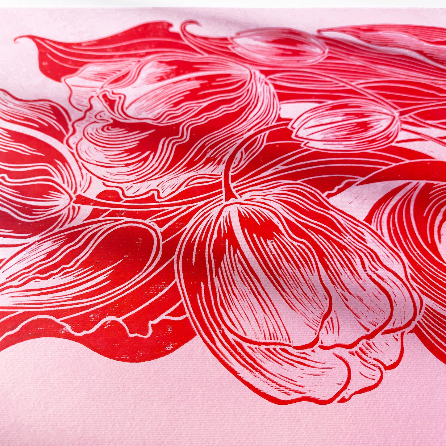 Red and pink tulips flowers Linocut print Spring wall art decor farm kitchen wall art, farm decor, easter gift, dorm room decor, diy gift, Dining Room Decor, daughter in law gift, cottagecore wall art, Botanical wall art, bookshelf decor, Bedroom wall art, aunt gift, Aesthetic wall art, office wall decor