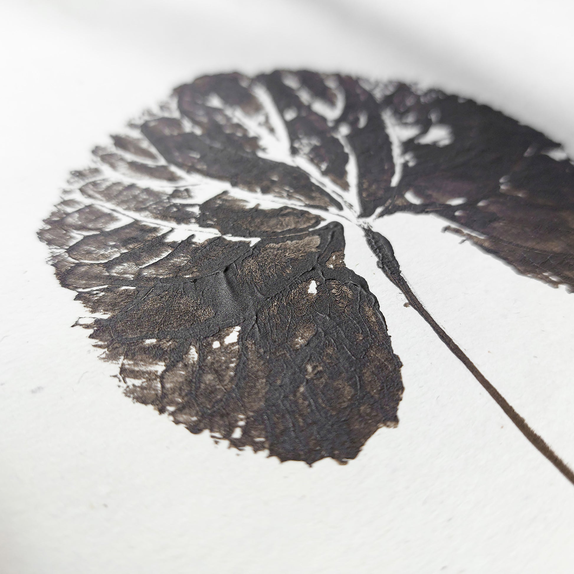 Brown Autumn Leaves Monotype Print Gallery Wall Set of 3 Original Artwork Cottagecore Kitchen Art Decor Hostess New Home Gift One of a Kind