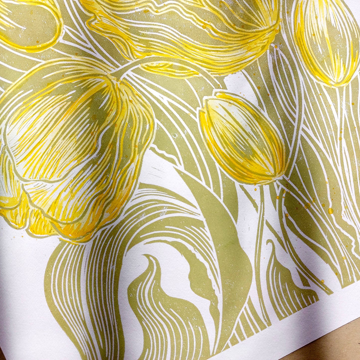 Watercolor yellow tulips flowers Lime cream green plant Botanical linocut print gift for best friend female, foraged wall art, Flower wall art, Floral wall art, Farmhouse wall decor, farm kitchen wall art, farm decor, easter gift, dorm room decor, diy gift, Dining Room Decor, daughter in law gift, cottagecore wall art, Botanical wall art, bookshelf decor, Bedroom wall art, aunt gift, Aesthetic wall art, office wall decor