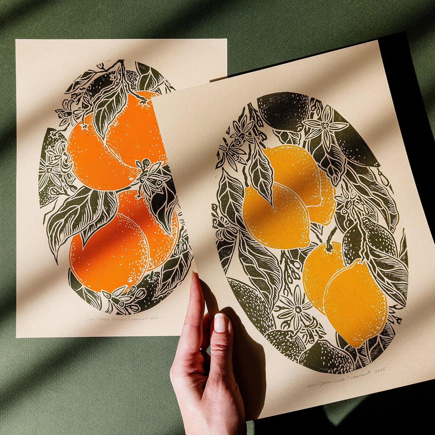 Gallery wall set of 2 Vintage lemons and oranges fruits linocut print for Kitchen art decor, gift for the home, gift for best friend female, Fruit wall art, foraged wall art, Floral wall art, Farmhouse wall decor, Farmhouse wall art, farm kitchen wall art, farm decor, easter gift, dorm room decor, diy gift, Dining Room Decor, Dining room art, daughter in law gift, cottagecore wall art, cottage core, citrus wall art prints, Botanical wall art, Botanical print, bookshelf decor, Block print, Beige color
