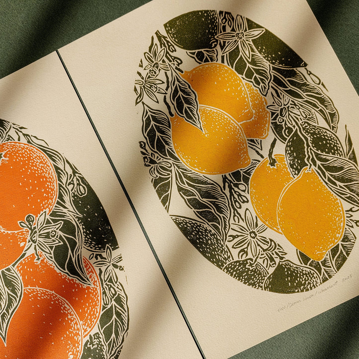 Gallery wall set of 2 Vintage lemons and oranges fruits linocut print for Kitchen art decor, mothers day gift from daughter, mothers day gift, mother in law gift, mom birthday gift, Modern kitchen art, long distance gift, living room wall art minimalist, Living room wall art, Linoleum print, Linogravure, Linocut print, Lino print, laundry room decor, kitchen wall art, illustration print