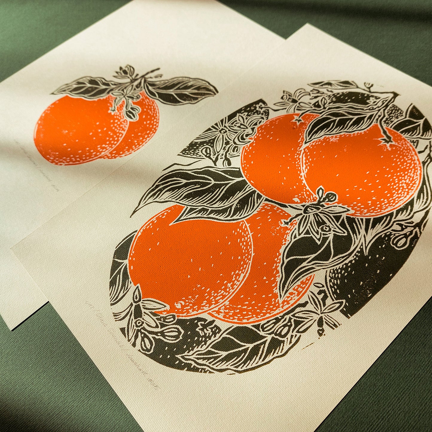 Gallery wall set of 2 Vintage oranges fruits linocut print for Kitchen art decor, dorm room decor, diy gift, Dining Room Decor, Dining room art, daughter in law gift, cottagecore wall art, cottage core, citrus wall art prints, Botanical wall art, Botanical print, bookshelf decor, Block print, Beige color, Bedroom wall art, aunt gift, Aesthetic wall art