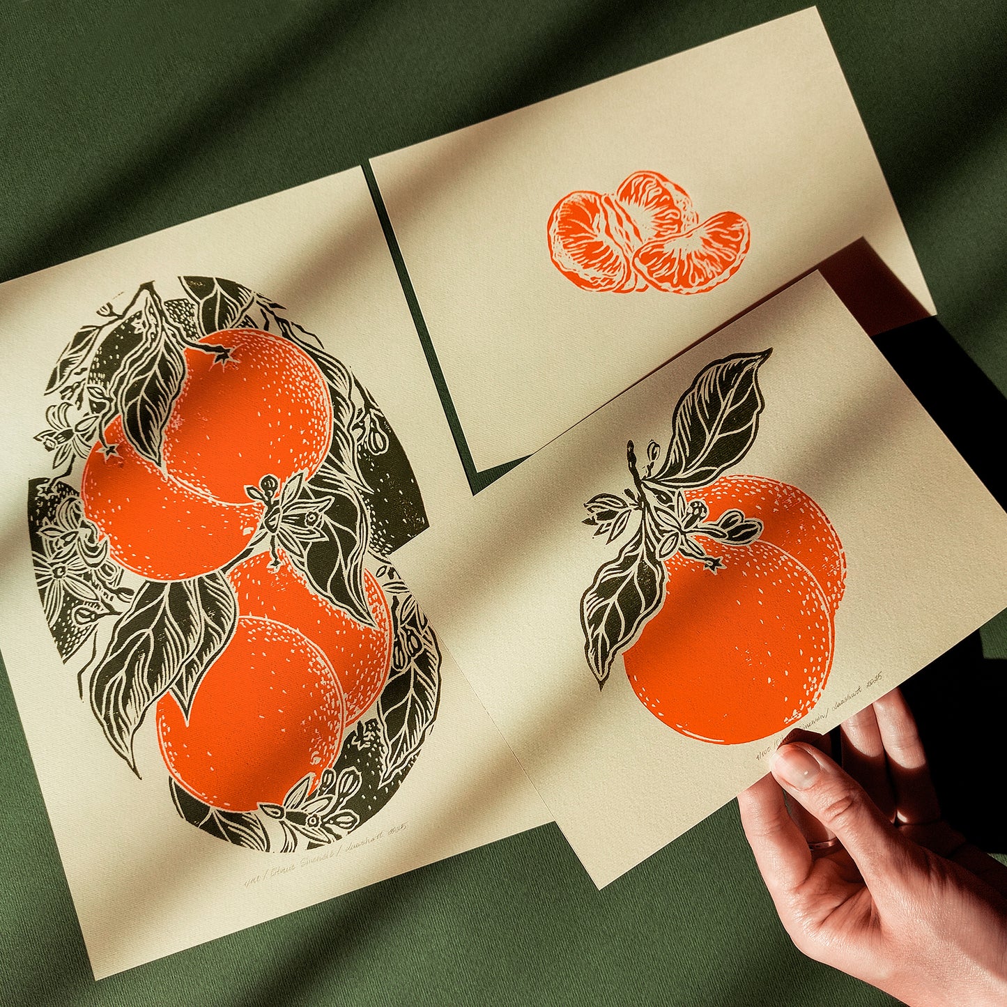 vintage clementine fruits linocut print gallery wall set of 3 mandarin slice original artwork modern kitchen art chateaucore decor thank you gift lino linogravure dining room decor Plant print, plant lover gift, original illustration, original artwork, green art, one of a kind, office wall decor, nurse gift, niece gift from aunt, new mom gift, new job gift, New home gift, new grandma gift, new apartment housewarming gift, new apartment gift, nature wall ar, nature print, Nature original art, nature lover