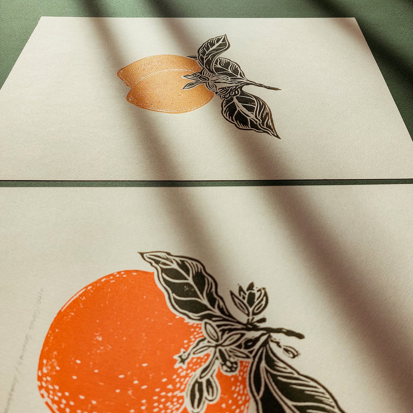 Gallery wall set of 2 Vintage lemon and orange fruits linocut print for Kitchen art decor Living room wall art, Linoleum print, Linogravure, Linocut print, Lino print, laundry room decor, kitchen wall art, illustration print, Housewarming gift, hostess gift, home gift unique, heirloom gift, handmade gift for women, handmade gift for the home, grandmother gift, grandma gift, going away gift for coworker, godparent gift