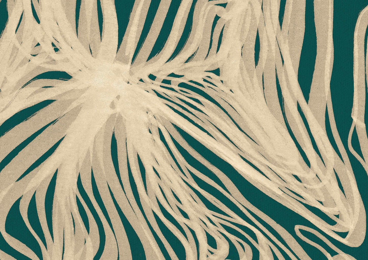 Abstract lines flower art Trendy emerald green / Printable wall art for modern living room and bedroom decor INSTANT DOWNLOAD