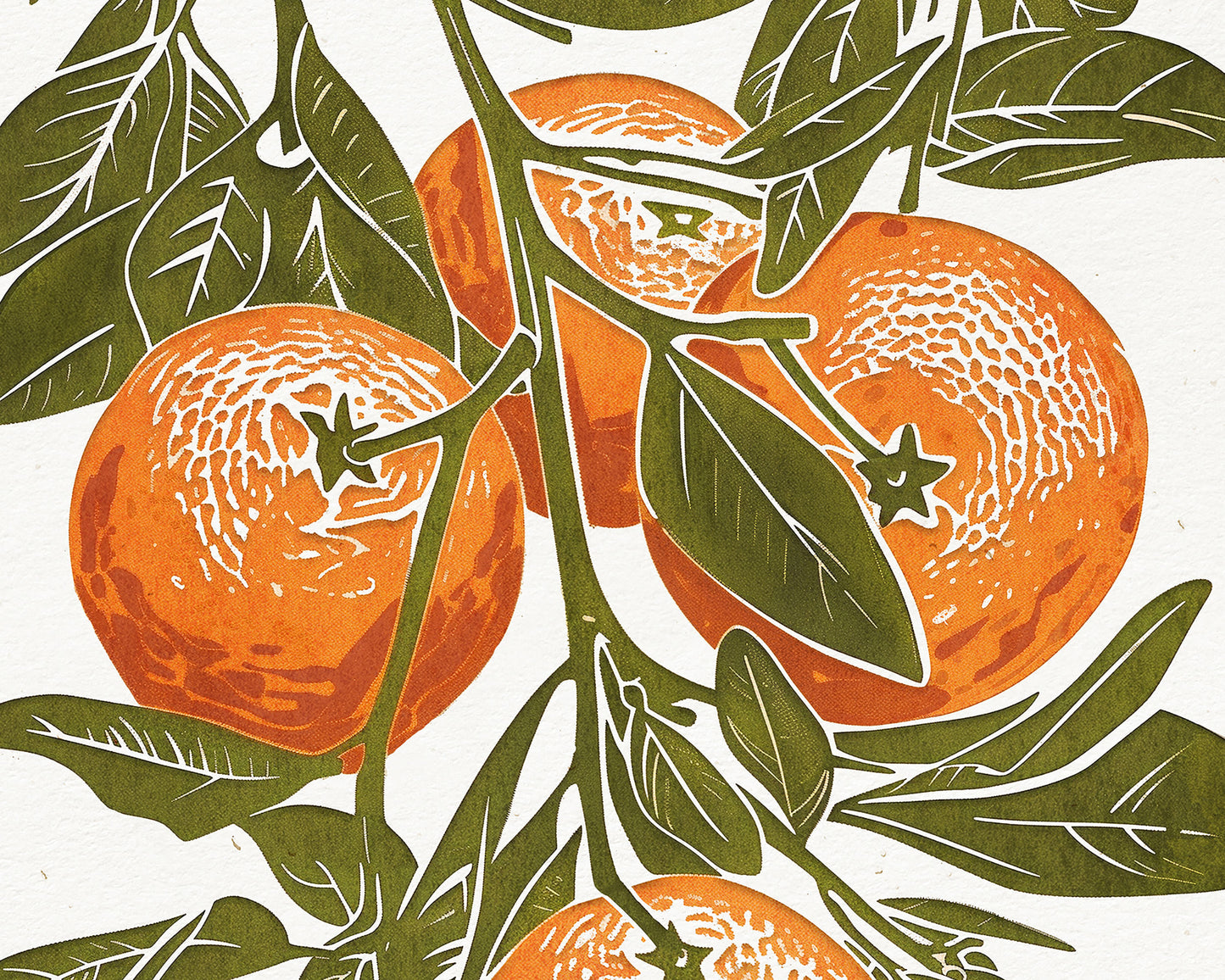 Living room wall art Nature lover gift Printable linocut fruit prints lino Sage green oranges foraged texture Cottagecore decor Digital downloadable kitchen Bedroom linogravure poster Relief vintage print modern branch large retro download