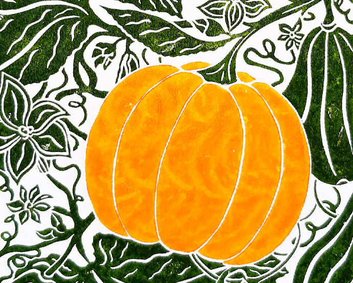 Gallery wall set of 6 linocut print Oranges Lemon Pumpkin Apples Chili papper Pear botanical fruit and vegetables for modern kitchen wall art or Nature lover gift UNFRAMED / original artwork, handmade art, printmaking, lino print, linogravure, farm kitchen art, living room decor, dining room wall art, bedroom art, new home gift, farmhouse gift, floral wall art