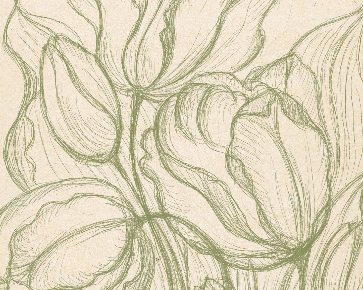 Printable wall art Nature lover gift Vintage poster retro Bedroom wall decor INSTANT DOWNLOAD Simple living room Antique hand drawn tulips flower sketch floral Large poster Sage green beige line modern digital botanical neutral farm kitchen drawing