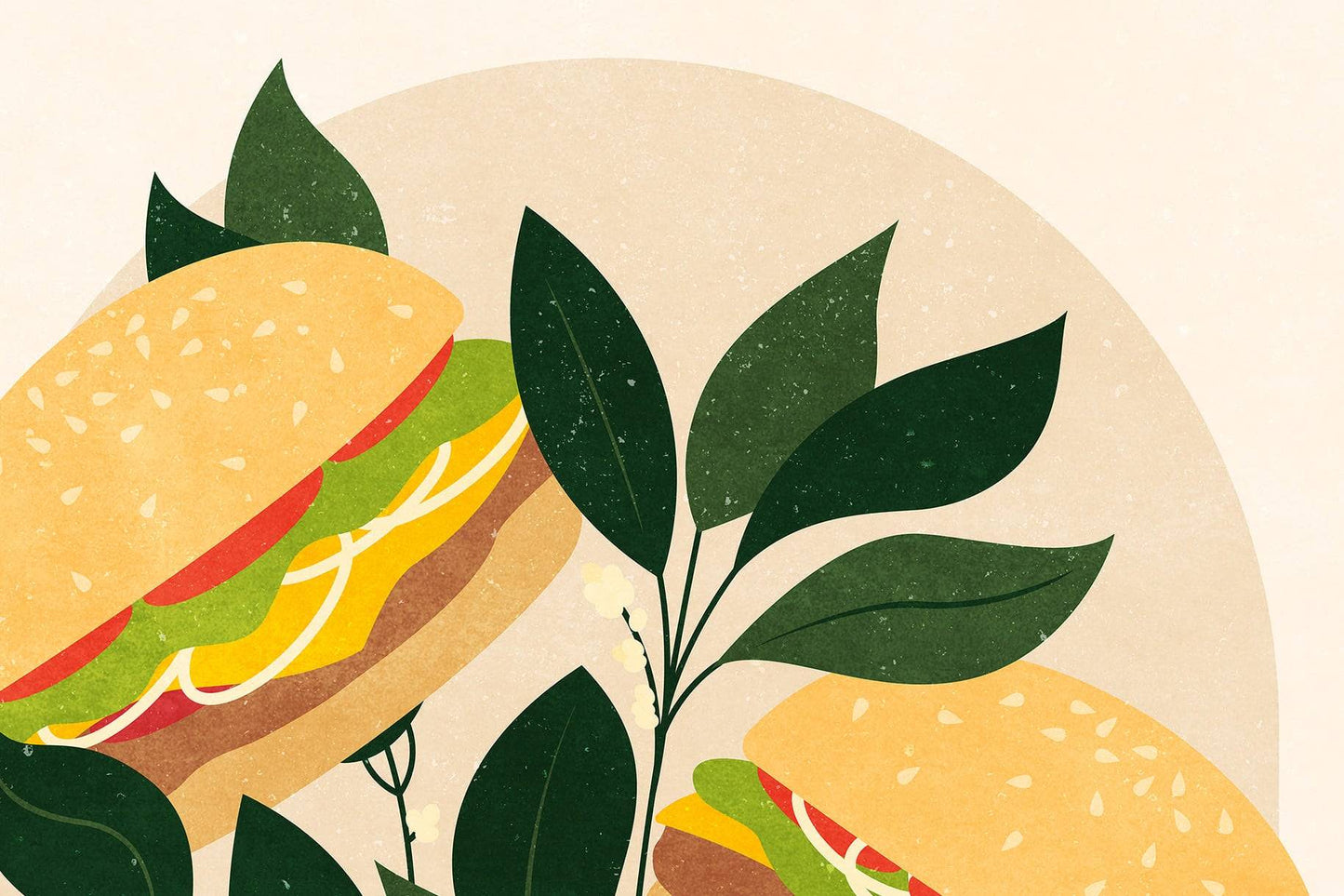 Details Fast food poster with burger illustration