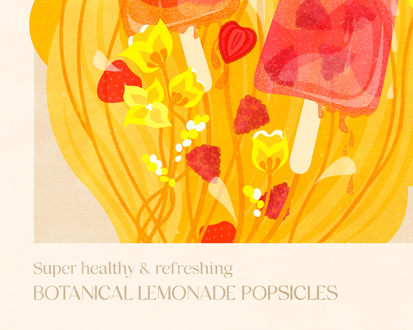 Super healthy and refreshing botanical lemonade popsicles