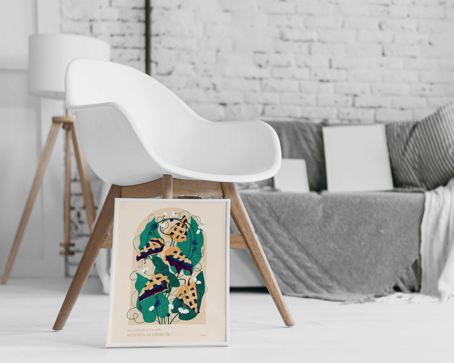 Botanical vintage blueberry pie summer poster for modern kitchen and dining room decor Printable wall art INSTANT DOWNLOAD digital poster