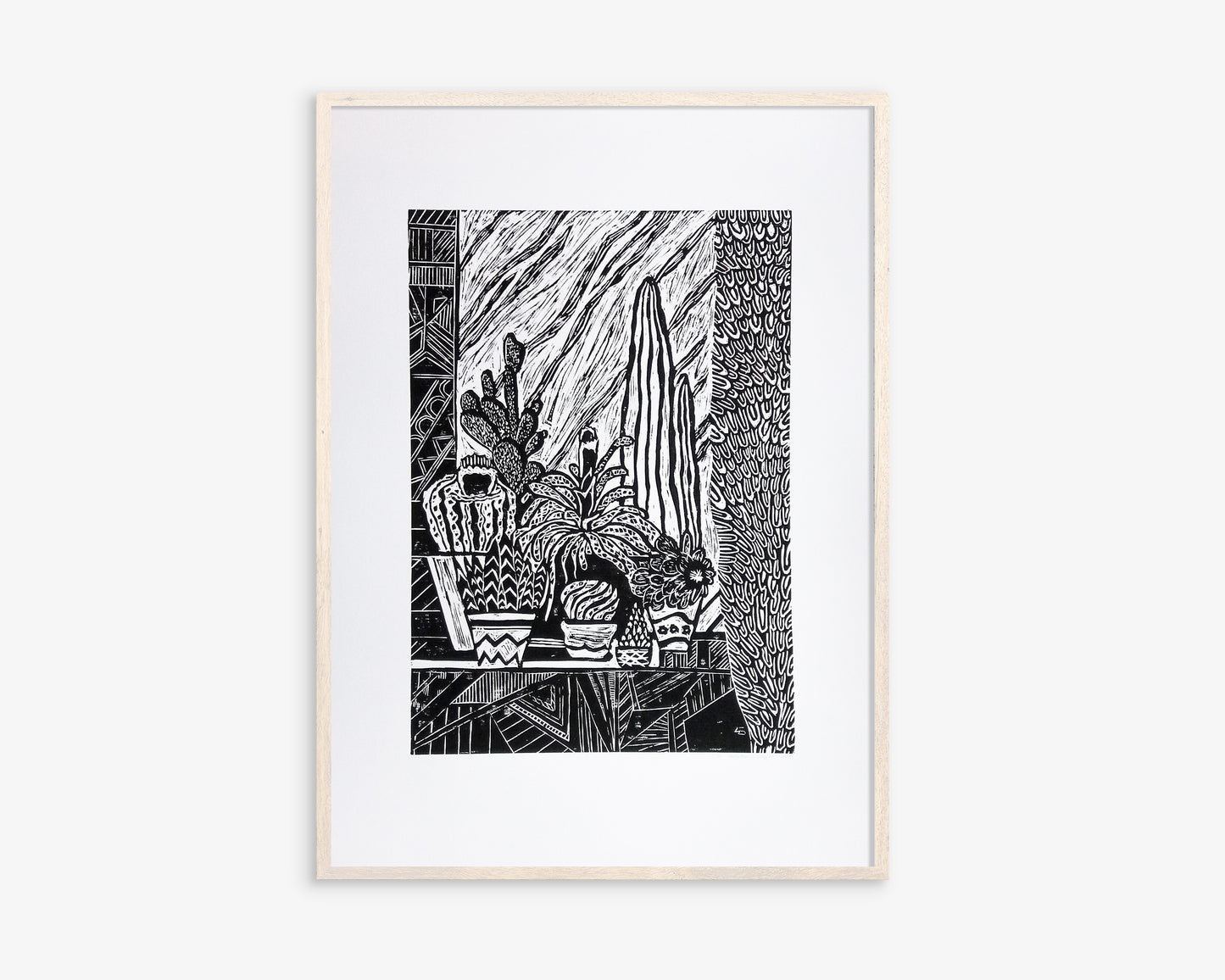 Black and white Botanical cactuses illustration Linocut print for Farmhouse gift UNFRAMED, original artwork, relief print, printmaking art, lino print, linogravure, handmade wall art, new home gift, farmhouse decor, housewarming gift, living room wall art, dining room art, farm kitchen art, bedroom wall decor, autumn art, fall wall art, seasonal wall decor, aesthetic wall art, cottagecore wall art, foraged wall decor, Illustration print, cactus
