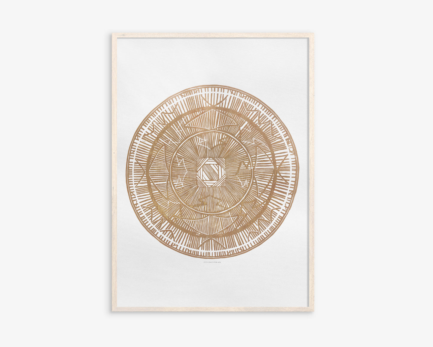 Large linocut print Brown geometric bohemian eclectic circle African american wall art Original artwork for Living room Bedroom decor handmade lino print Linogravure Printmaking relief block print Housewarming gift Mother day gift New home gift