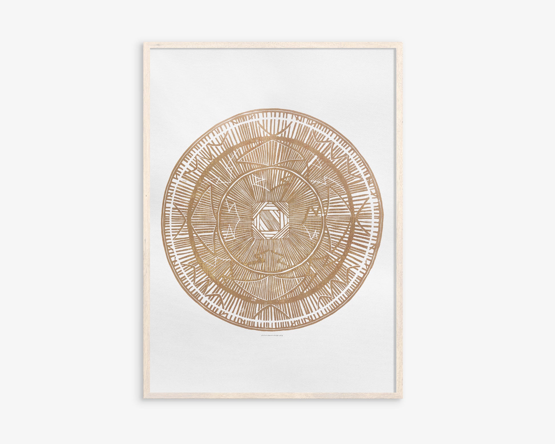 Large linocut print Brown geometric bohemian eclectic circle African american wall art Original artwork for Living room Bedroom decor handmade lino print Linogravure Printmaking relief block print Housewarming gift Mother day gift New home gift