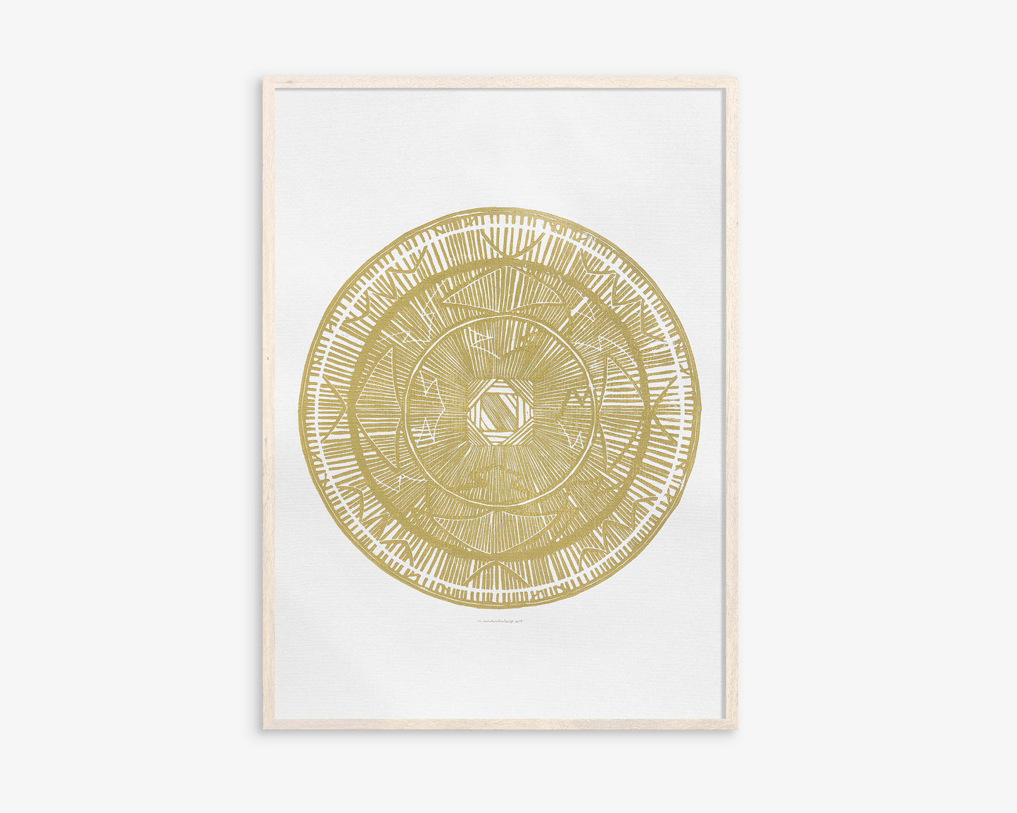 Large linocut print Yellow geometric bohemian eclectic circle African american wall art Original artwork for Living room Bedroom decor handmade lino print Linogravure Printmaking relief block print Housewarming gift Mother day gift New home gift