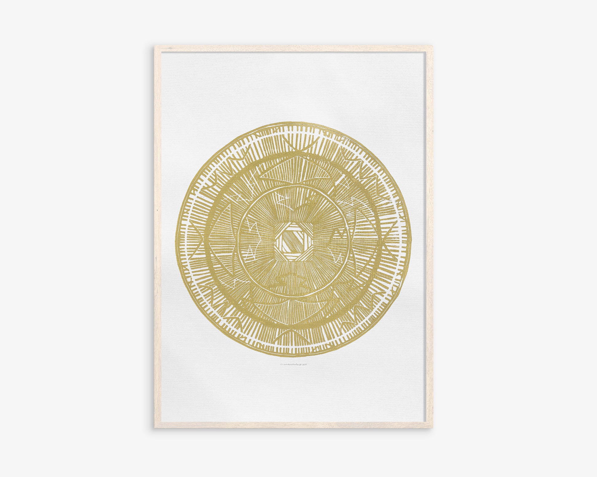 Large linocut print Yellow geometric bohemian eclectic circle African american wall art Original artwork for Living room Bedroom decor handmade lino print Linogravure Printmaking relief block print Housewarming gift Mother day gift New home gift