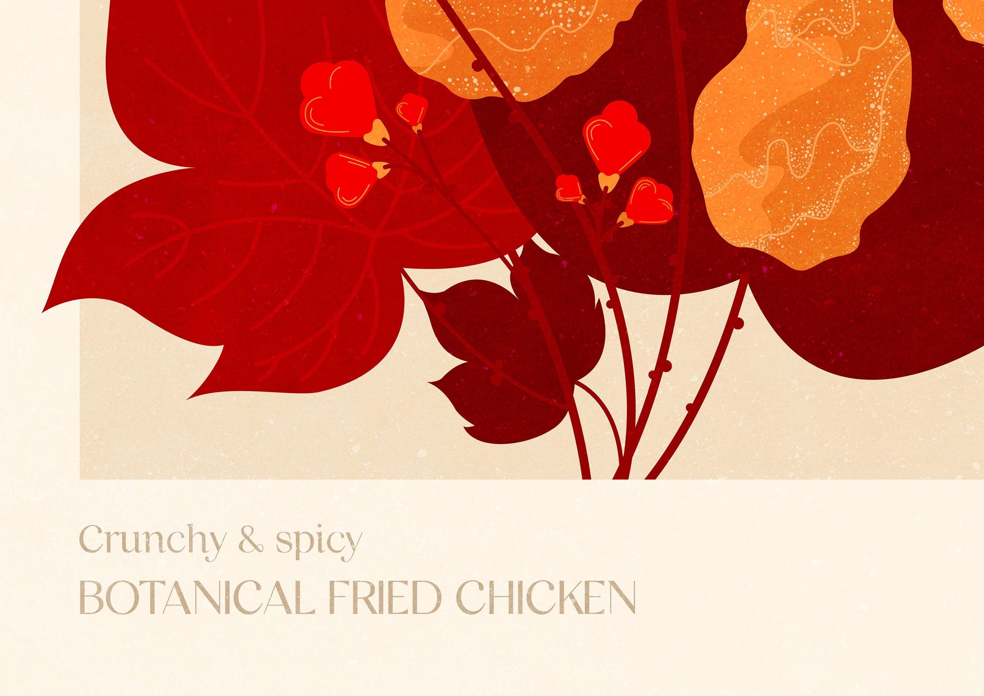Crunchy and spicy botanical fried chicken