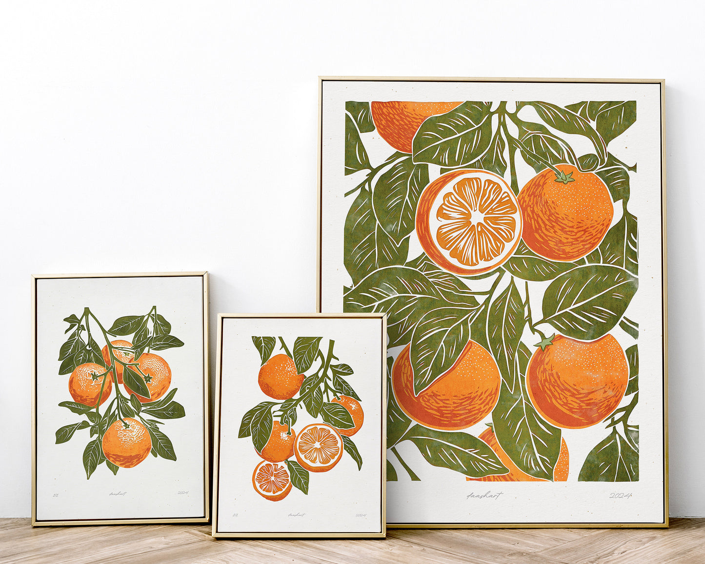 Living room wall art Nature lover gift Printable linocut fruit prints lino Sage green oranges Cottagecore decor Digital downloadable kitchen Bedroom Relief vintage print modern branch Gallery wall set foraged food of 3 poster large Farm farmhouse Housewarming New first home gift Aesthetic decoration Instant download