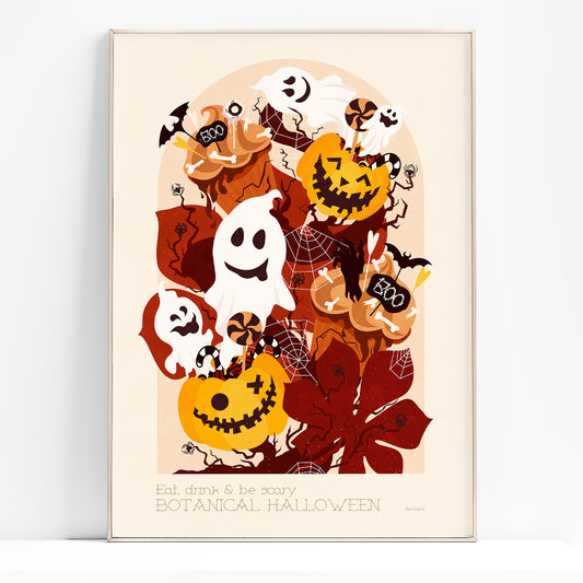 autumn Halloween pumpkin ghost muffins dessert floral fast food printable wall art modern kitchen shelf decor spooky botanical thanksgiving table entryway digital poster dining room decor mystical prints Boo funny dining living room children kids nature rustic illustration farm farmhouse Dark Academia Gothic Aesthetic Fall instant download downloadable large contemporary wall hanging vintage handmade textures seasonal moody decoration sweet dessert