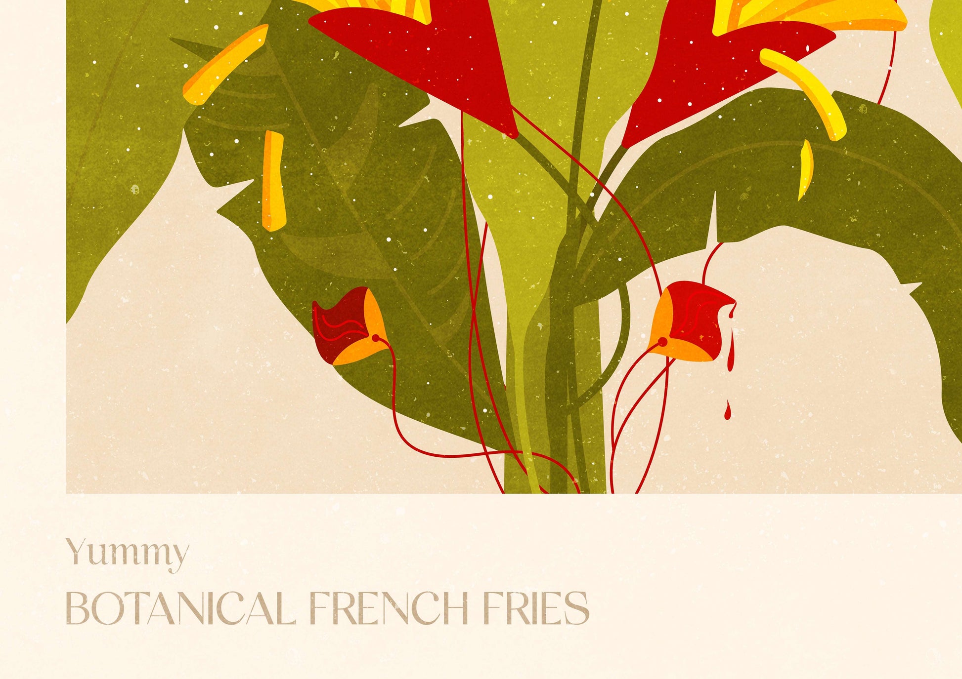 Yummy botanical french fries details poster