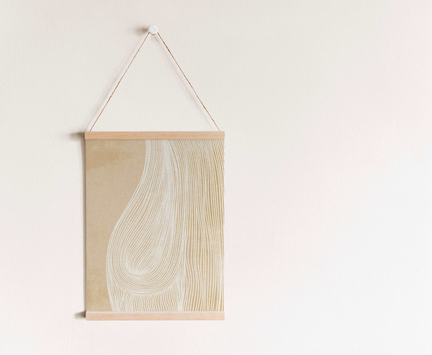 Beige abstract line female poster / Printable wall art for Bedroom wall decorI NSTANT DOWNLOAD