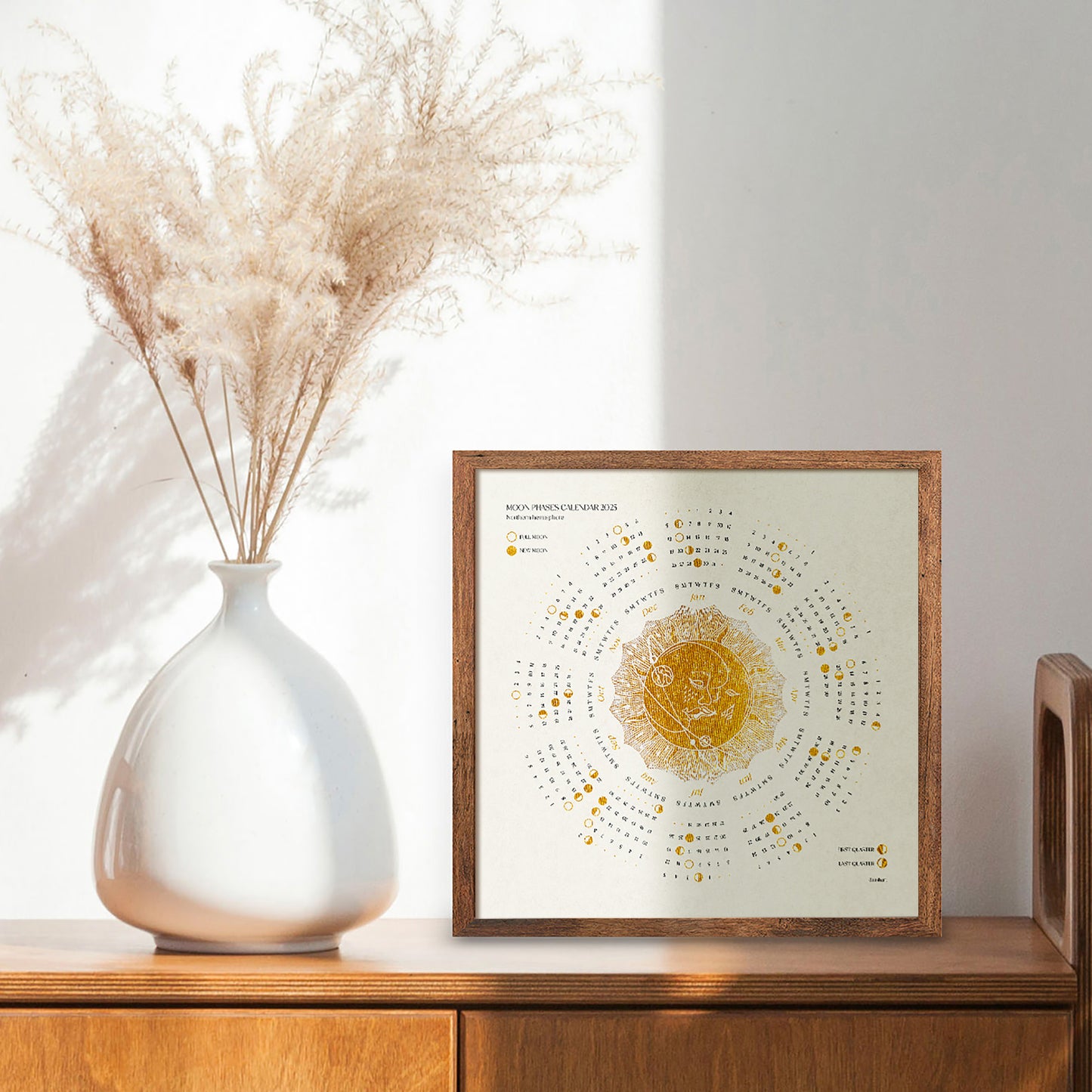 2026 Printable lunar calendar Gold kiss of the moon and sun + Desktop Ipad wallpaper New Year Christmas gift illustrated calendar, wall calendar 2026, holiday calendar 2026, instant download, digital product, downloadable art, wall hanging, unique wall art, Xmas Gift for Nature Lover, minimalist wall art, large wall art, moody wall art, trendy wall art, aesthetic wall art, Christmas, bedroom wall decor, modern kitchen art, dining room decor, Thank You Gift, bathroom prints, living room wall art