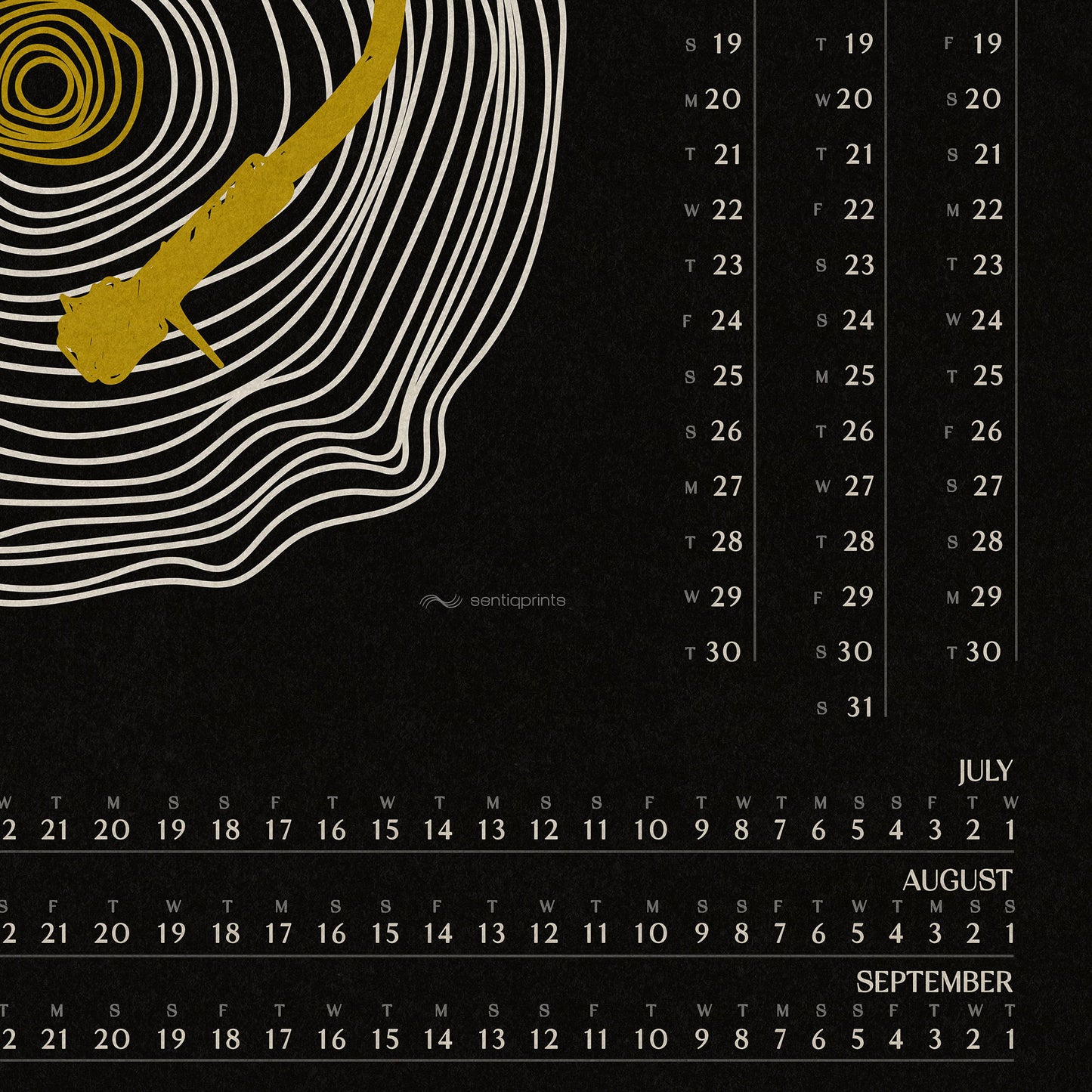 2026 Printable Yearly Calendar Square Abstract Line Vinyl Record Wall Poster Man Cave Decor Music lovers Christmas Gift INSTANT DOWNLOAD vintage retro digital large poster