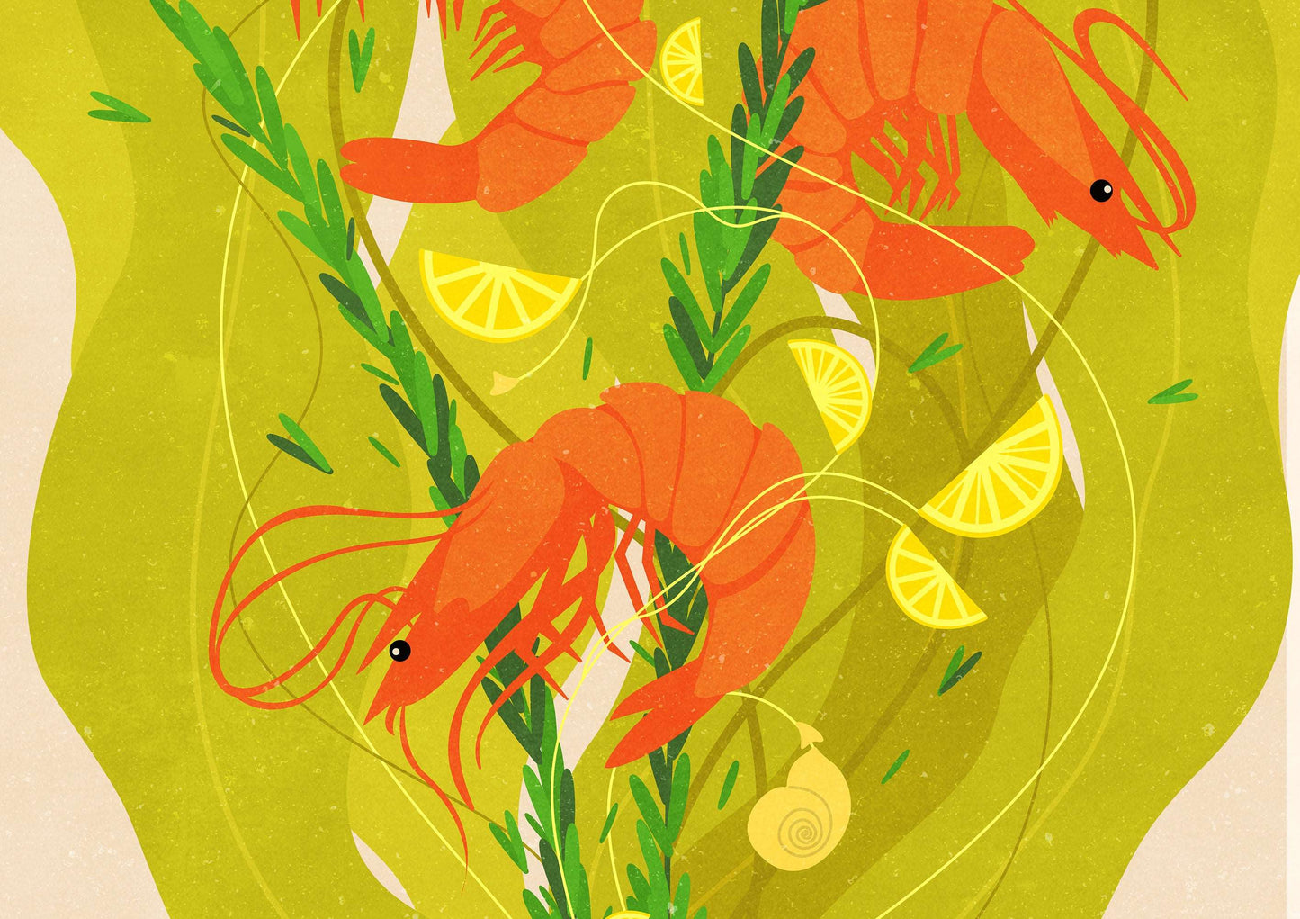 Details Botanical vintage shrimp poster Printable wall art