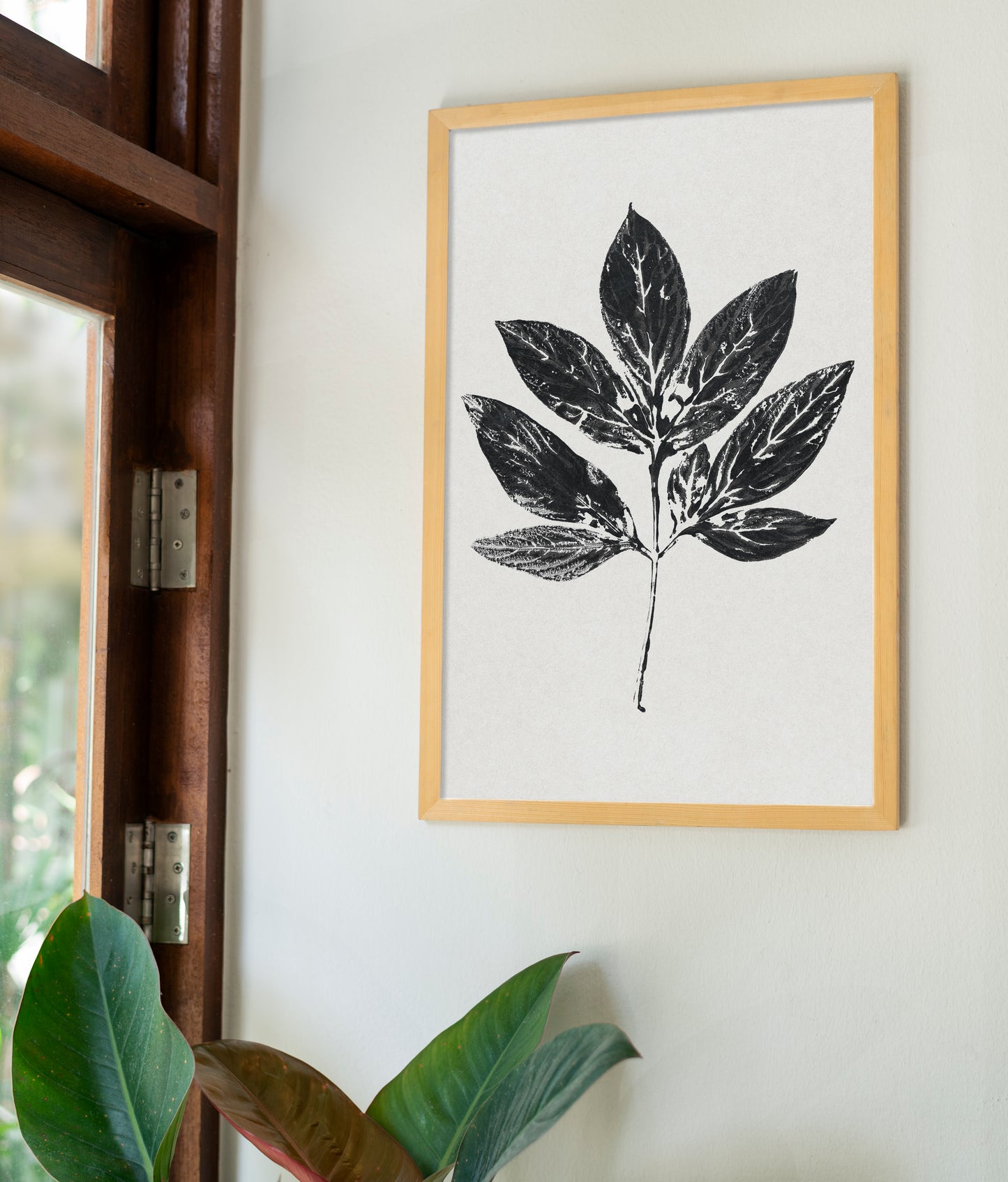 Black large monotype leaves Printable wall art Vintage classical minimalist poster Botanical prints for Farmhouse decor INSTANT DOWNLOAD Farm foraged cottagecore Bedroom Living room Kitchen Housewarming New first home gift
