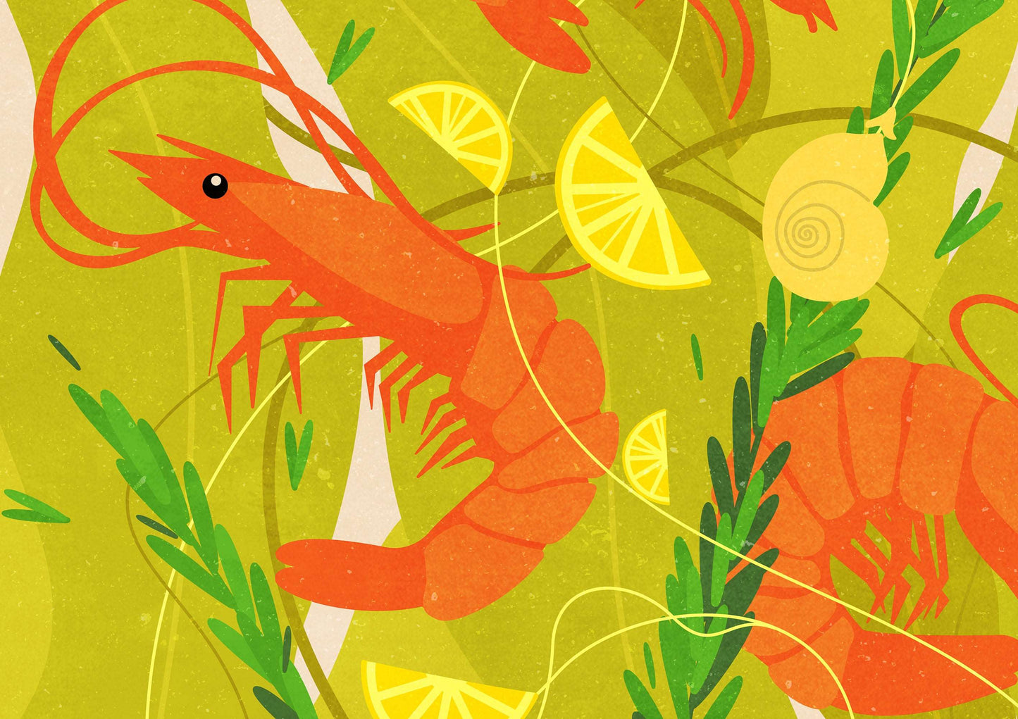 Details Botanical vintage shrimp poster Printable wall art