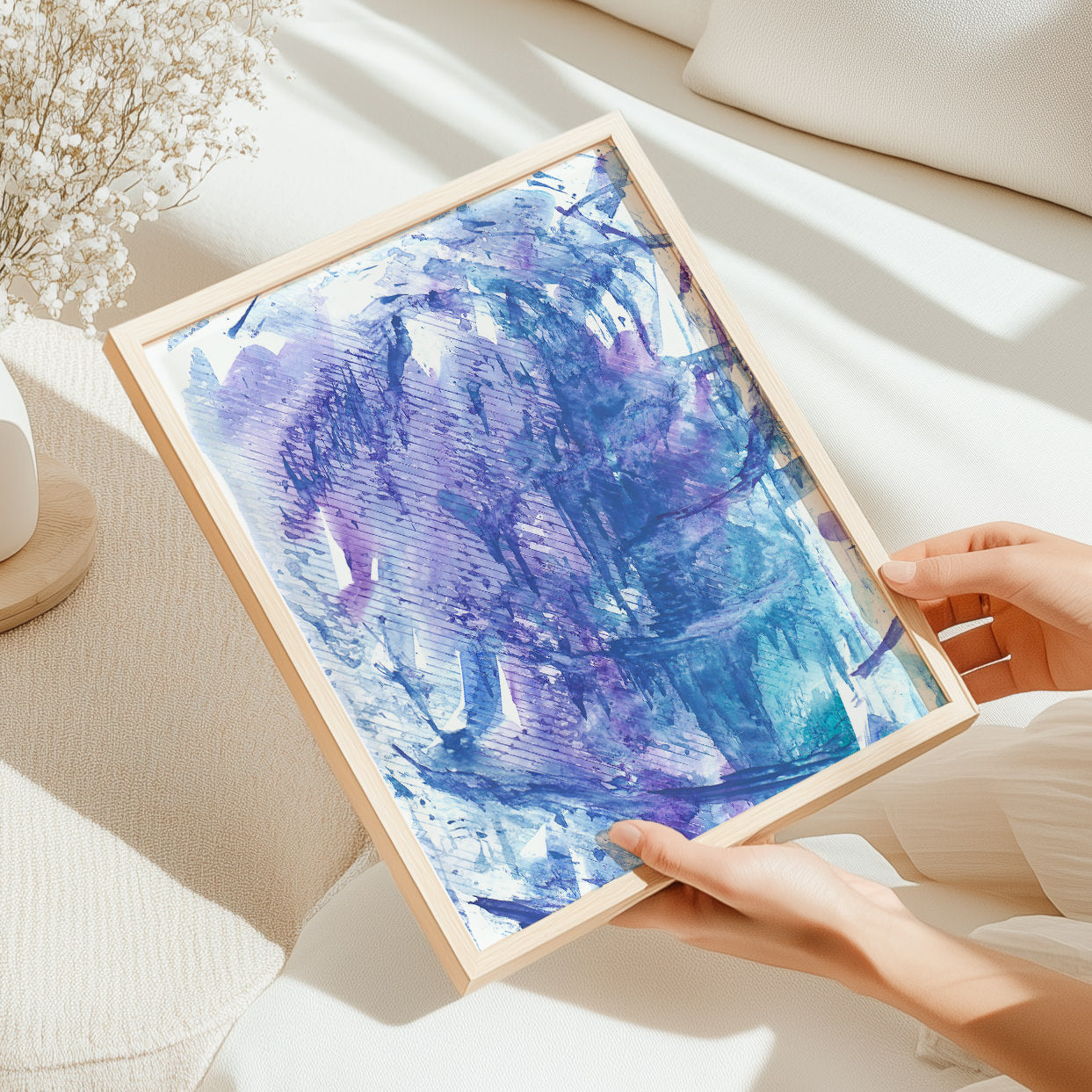 Blue and purple abstract monotype «Textured Impressions I» wall poster, printable wall art, digital poster, bedroom wall decor, modern kitchen art, dining room decor, bathroom prints, living room wall art, dorm room decor, laundry room decor, mens room decor, home office decor,
new home gift, home gift unique, self gift, house warming gift, housewarming gift, thank you gift, heirloom gift, long distance gift, gift for husband, thinking of you gift, new job gift, girlfriend gift, gift for boyfriend
