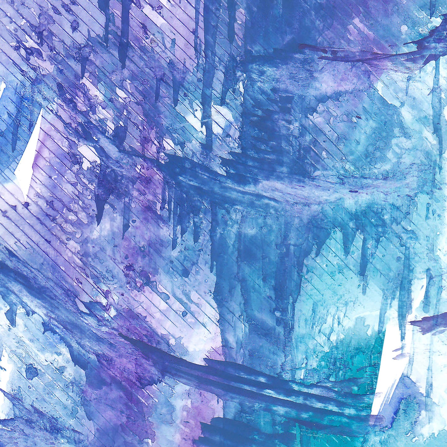 Blue and purple abstract monotype «Textured Impressions I» wall poster, printable wall art
