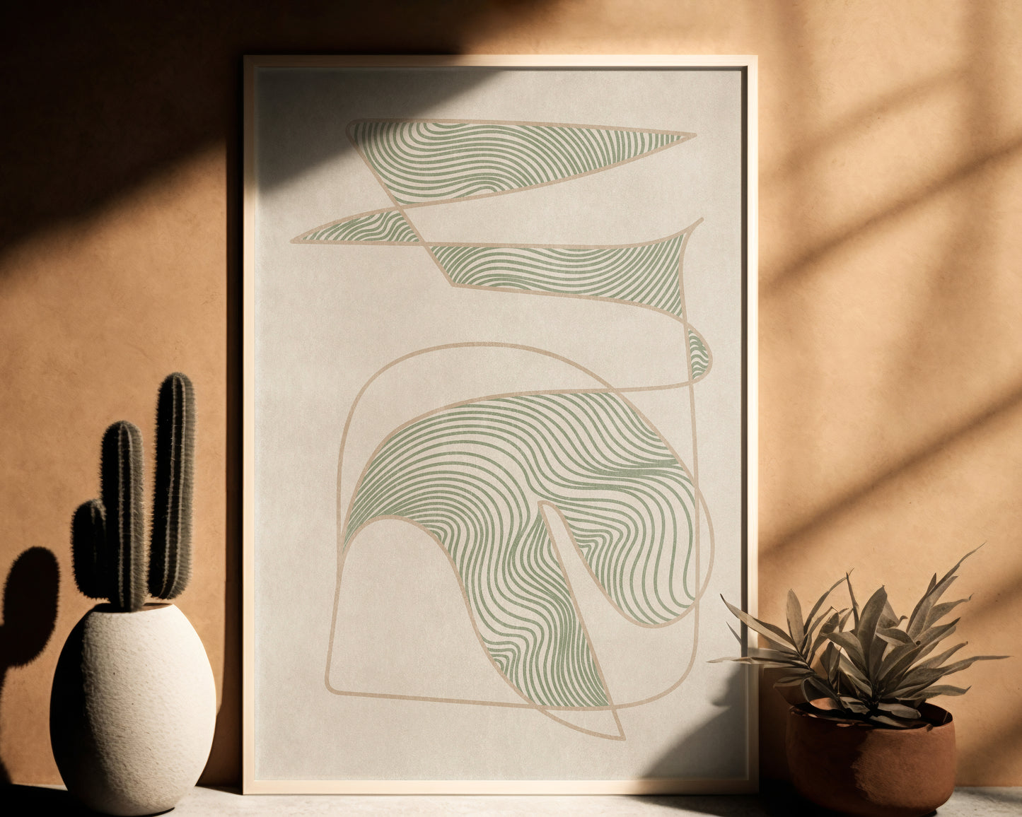 Digital download Extra large wall art Oversize Gallery wall Mid century poster Minimalist poster Geometric abstract Abstract line art Printable wall art Neutral poster Trendy art Living room decor Beige contemporary