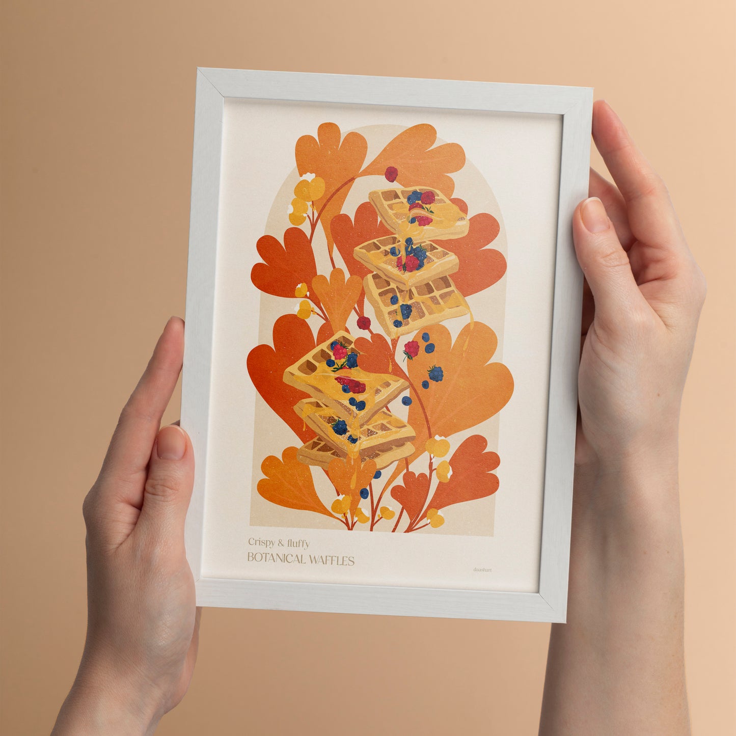 Botanical vintage waffles poster for modern kitchen and bedroom decor Printable wall art INSTANT DOWNLOAD digital poster