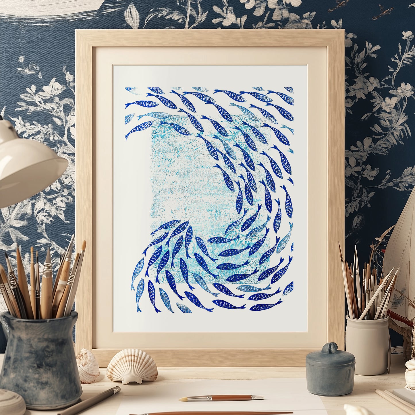 Blue Printable blue mini fish Linocut and monotype prints nautical hampton Maritime living home office decor,
new home gift, home gift unique, self gift, house warming gift, housewarming gift, thank you gift, heirloom gift, long distance gift, gift for husband, thinking of you gift, new job gift, girlfriend gift, gift for boyfriend, gift for her friend, anniversary gift, teacher appreciation gift, easter gift, grandma gift, new mom gift, grandmother gift, gift for aunt, hostess gift