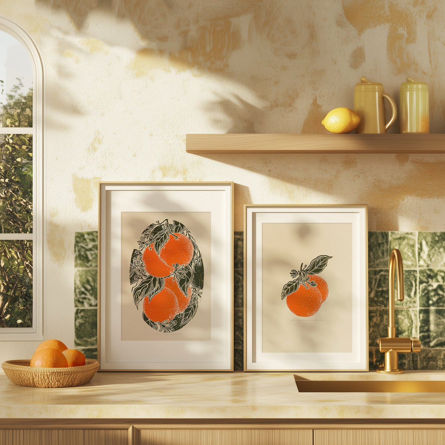 Gallery wall set of 2 Vintage oranges fruits linocut print for Kitchen art decor, handmade gift for women, handmade gift for the home, grandmother gift, grandma gift, going away gift for coworker, godparent gift, godmother gift, girlfriend gift, gift for the home, gift for best friend female, Fruit wall art, foraged wall art, Floral wall art, Farmhouse wall decor, Farmhouse wall art, farm kitchen wall art, farm decor, easter gift