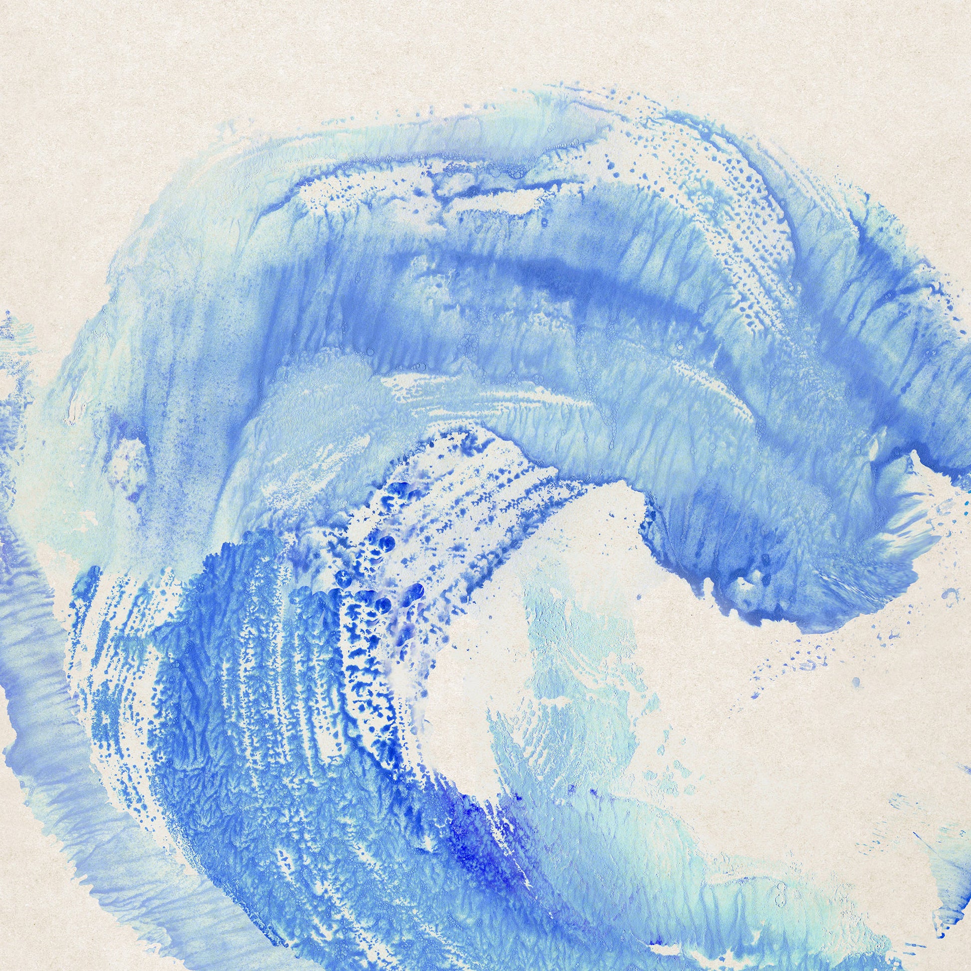 Abstract blue wave monotype printable wall art Digital poster nautical maritime wall art decor