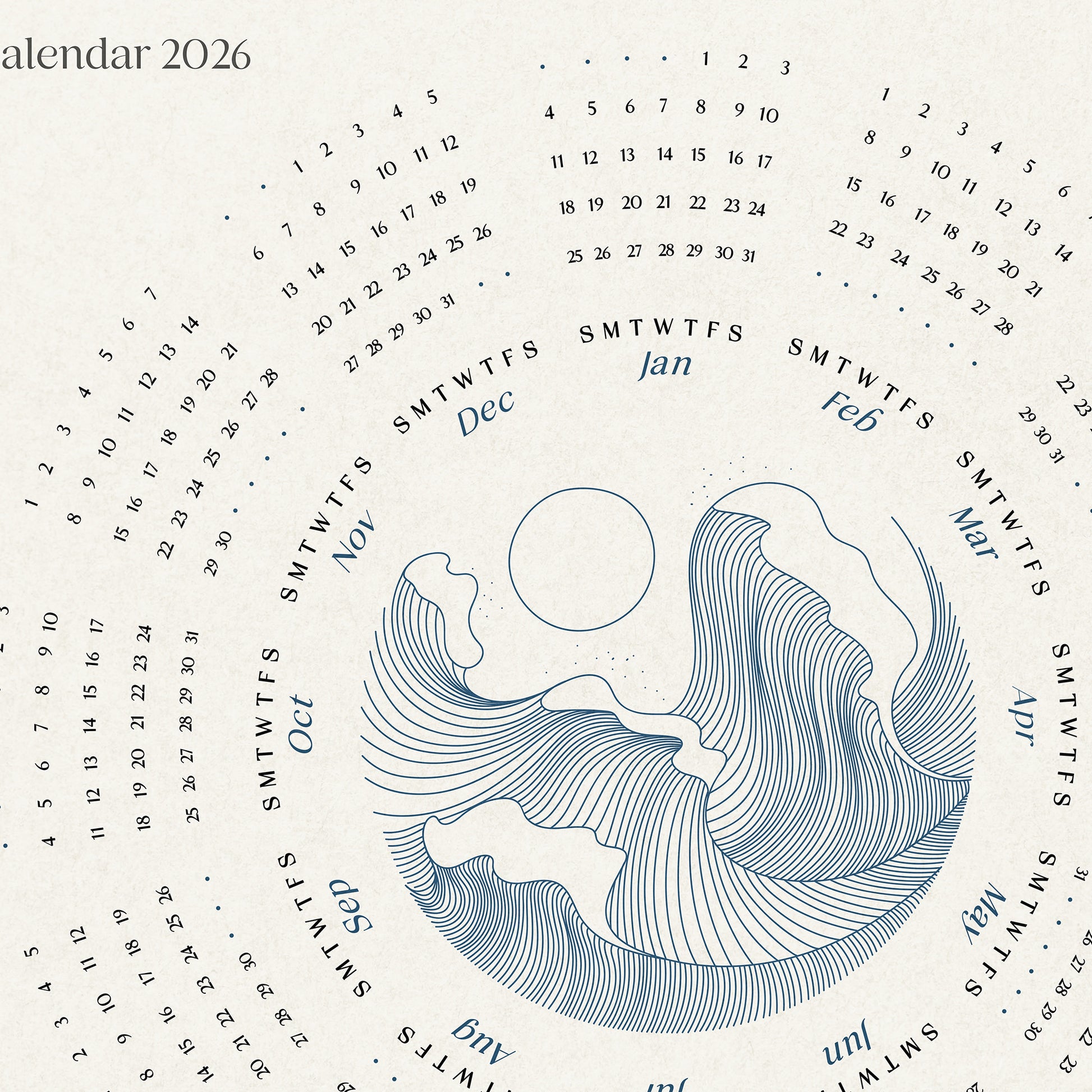 2026 Printable Yearly Calendar Abstract Line Waves Sun + Desktop Wallpaper iPad Neutral Contemporary Wall Art Living Decor INSTANT DOWNLOAD digital poster 
dining room decor, Thank You Gift, bathroom prints, living room wall art, dorm room decor, laundry room decor, mens room decor, home office decor, man cave room, new home gift, home gift unique, self gift, house warming gift, housewarming gift, thank you gift, Thoughtful Autumn Gift, heirloom gift, long distance gift, gift for husband, thinking