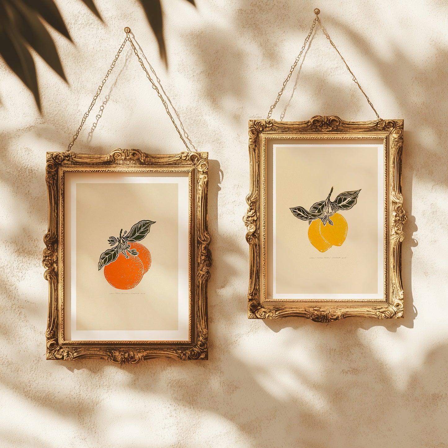 Gallery wall set of 2 Vintage lemon and orange fruits linocut print for Kitchen art decor wall hanging, Vintage art, unique wall art, trendy wall art, thank you gift boss, teacher appreciation gift, Summer wall art, sister in law gift, shelf decor, self gift, Sage green color, rustic artwork, Retro artwork, retirement gift, Relief print, realtor closing gift, Printmaking art, Plant print, plant lover gift, original illustration, original artwork, Oranges artwork