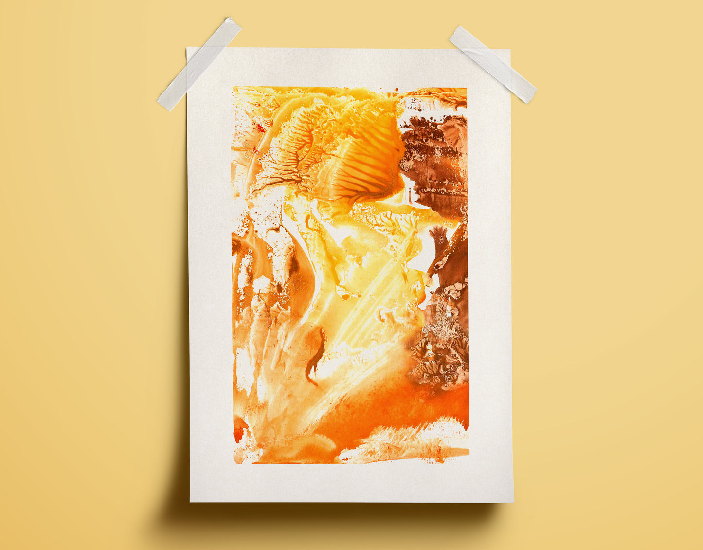Autumn wall art Warm tones abstract painting monotype poster Printable Fall foraged decor for Bedroom Kitchen Living room INSTANT DOWNLOAD Contemporary farm