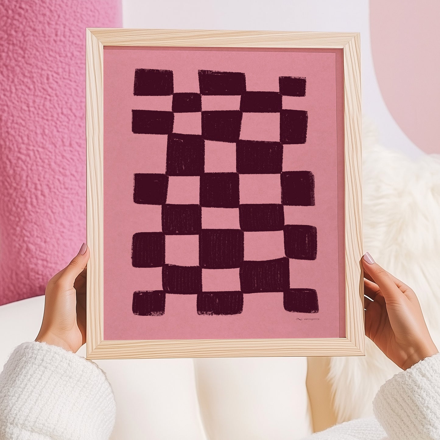 Burgundy Pink Checkered Printable Wall Art Trendy Large Prints Living Contemporary Decor Mid Century Modern Preppy Room Decor Digital Poster girly wine femine 
digital download, digital product, downloadable art, monotype prints, wall hanging, unique wall art, contemporary art, relief textured, abstract art prints, minimalist wall art, large wall art, moody wall art, trendy wall art, aesthetic wall art, bedroom wall decor, modern kitchen art, dining room decor, bathroom prints, living room wall art, dorm