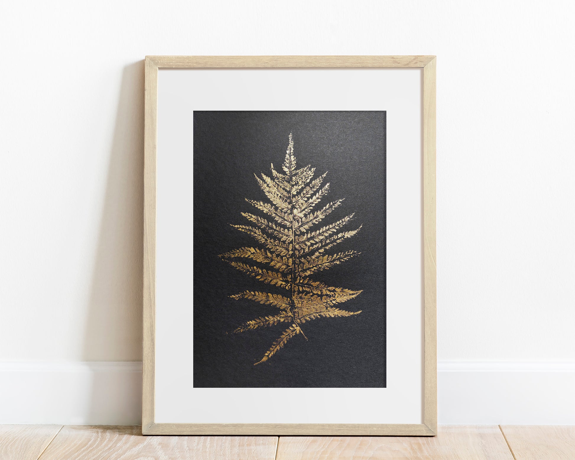 Gold and black Fern textured plant Monotype print N1 for Nature lover gift UNFRAMED, printmaking art, Bedroom wall decor, Living room wall art, relief print, handmade artwork, Foraged wall decor, Original artwork, Farm kitchen art, cottagecore wall art, new home gift, housewarming gift, farmhouse decor, vintage art, nature wall art, floral wall decor, botanical print