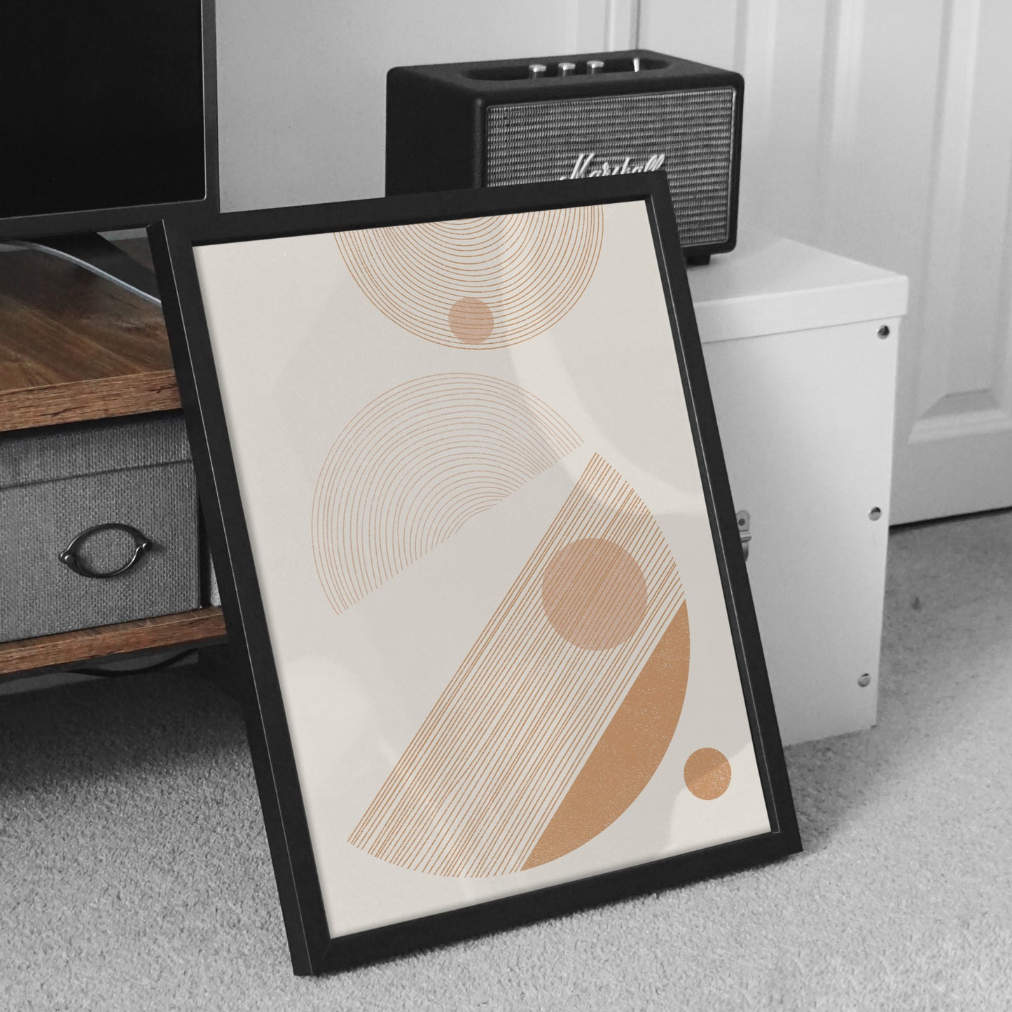 Printable wall art INSTANT DOWNLOAD Contemporary Trendy Neutral geometric Beige large vintage poster Mid century modern simple decor Bedroom Living room Minimalist abstract lines shapes digital New first home gift Grandpa Chic retro scandinavian prints