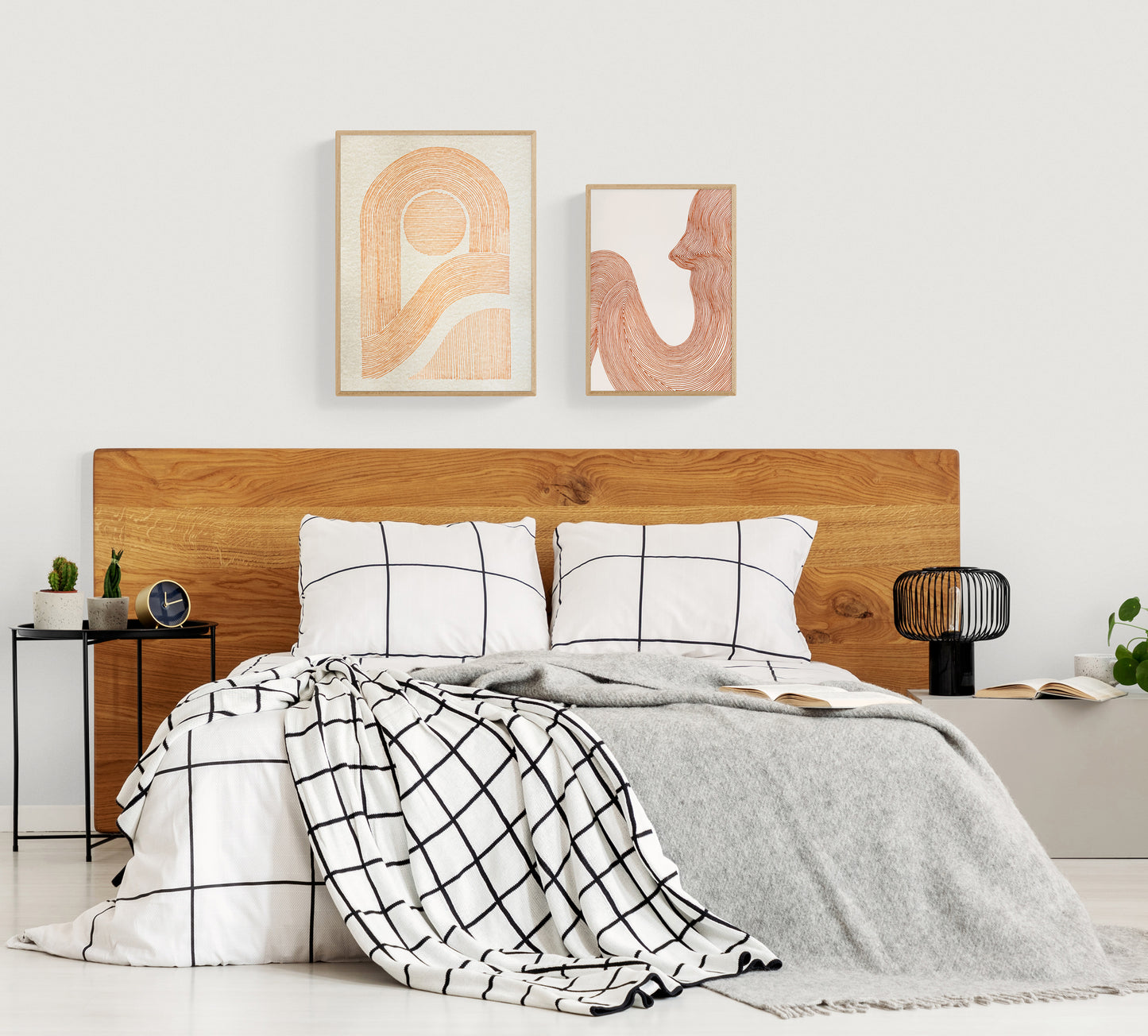 №3 Unique beige or black and white Geometric abstract line shapes artwork for New home gift UNFRAMED for living room, or bedroom original artwork
