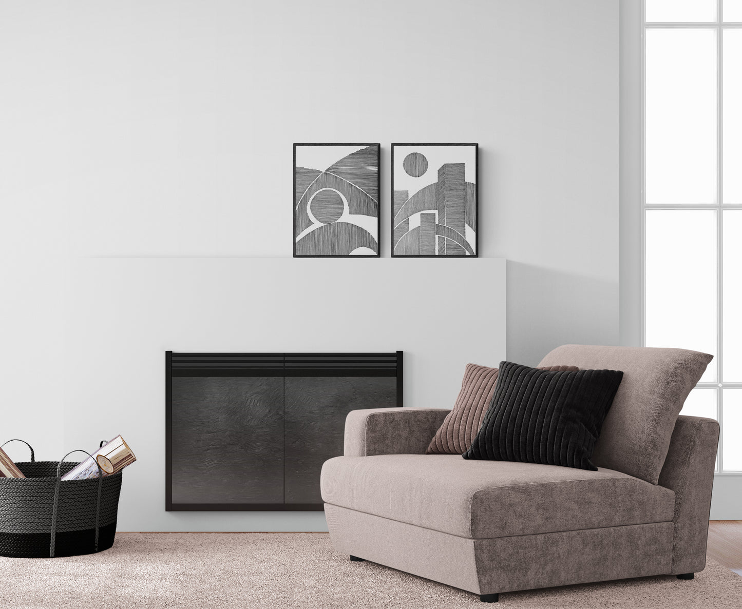 Geometric abstract landscape line shapes artwork for New home gift UNFRAMED for living room, or bedroom original artwork