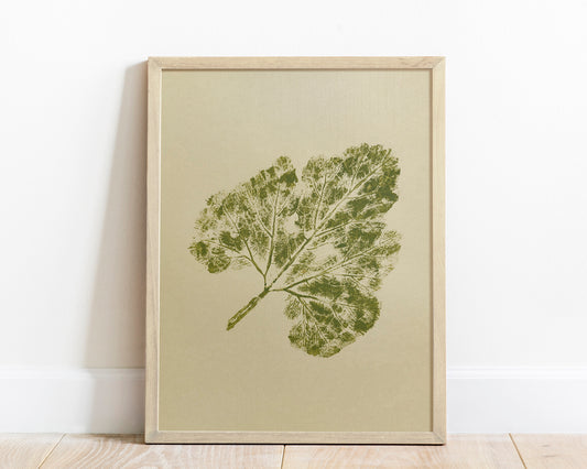 Nature lover gift cottagecore foraged farmhouse modern Bedroom Living room leaf plant Monotype print Vintage modern wall art Original painting artwork One of kind farm textured printmaking Green relief simple Minimalist New home Botanical decor