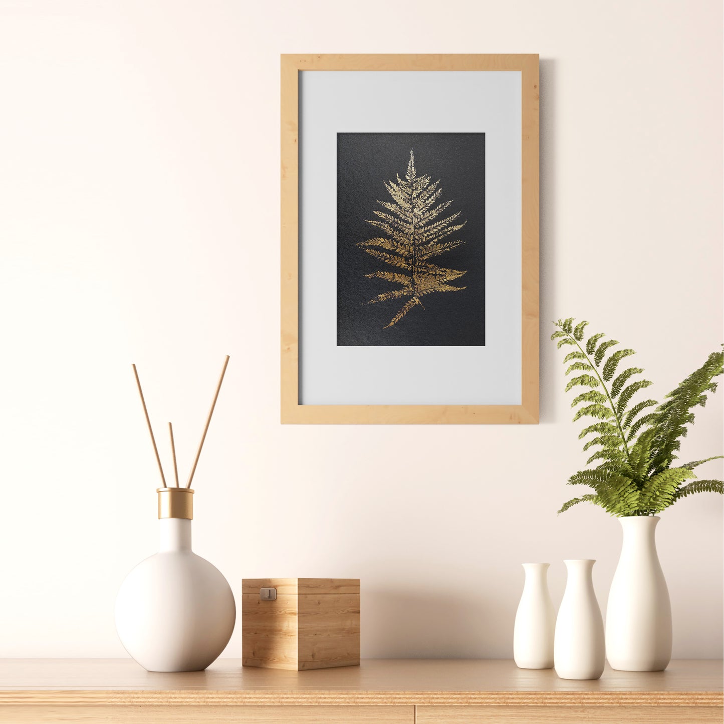 Gold and black Fern textured plant Monotype print N1 for Nature lover gift UNFRAMED, printmaking art, Bedroom wall decor, Living room wall art, relief print, handmade artwork, Foraged wall decor, Original artwork, Farm kitchen art, cottagecore wall art, new home gift, housewarming gift, farmhouse decor, vintage art, nature wall art, floral wall decor, botanical print