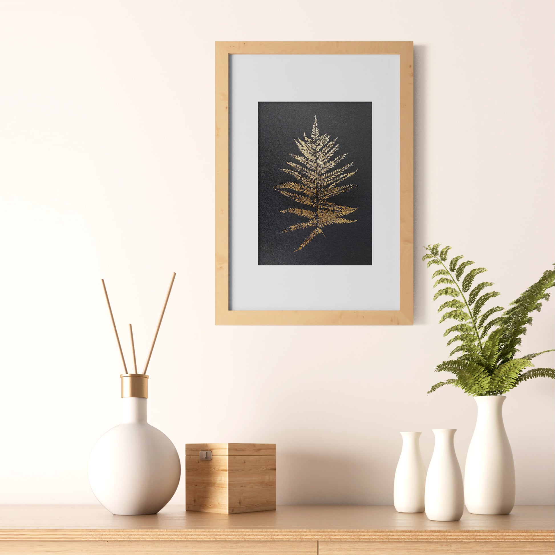 Gold and black Fern textured plant Monotype print N1 for Nature lover gift UNFRAMED, printmaking art, Bedroom wall decor, Living room wall art, relief print, handmade artwork, Foraged wall decor, Original artwork, Farm kitchen art, cottagecore wall art, new home gift, housewarming gift, farmhouse decor, vintage art, nature wall art, floral wall decor, botanical print
